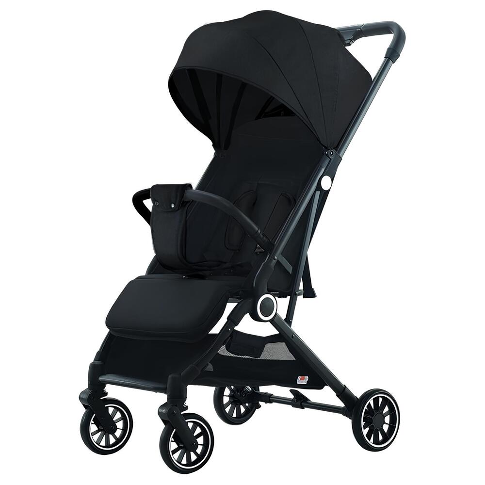 COCHE DE PASEO ÚLTRA COMPACTO CON POSA VASO LUBABYCAS NEGRO - 1