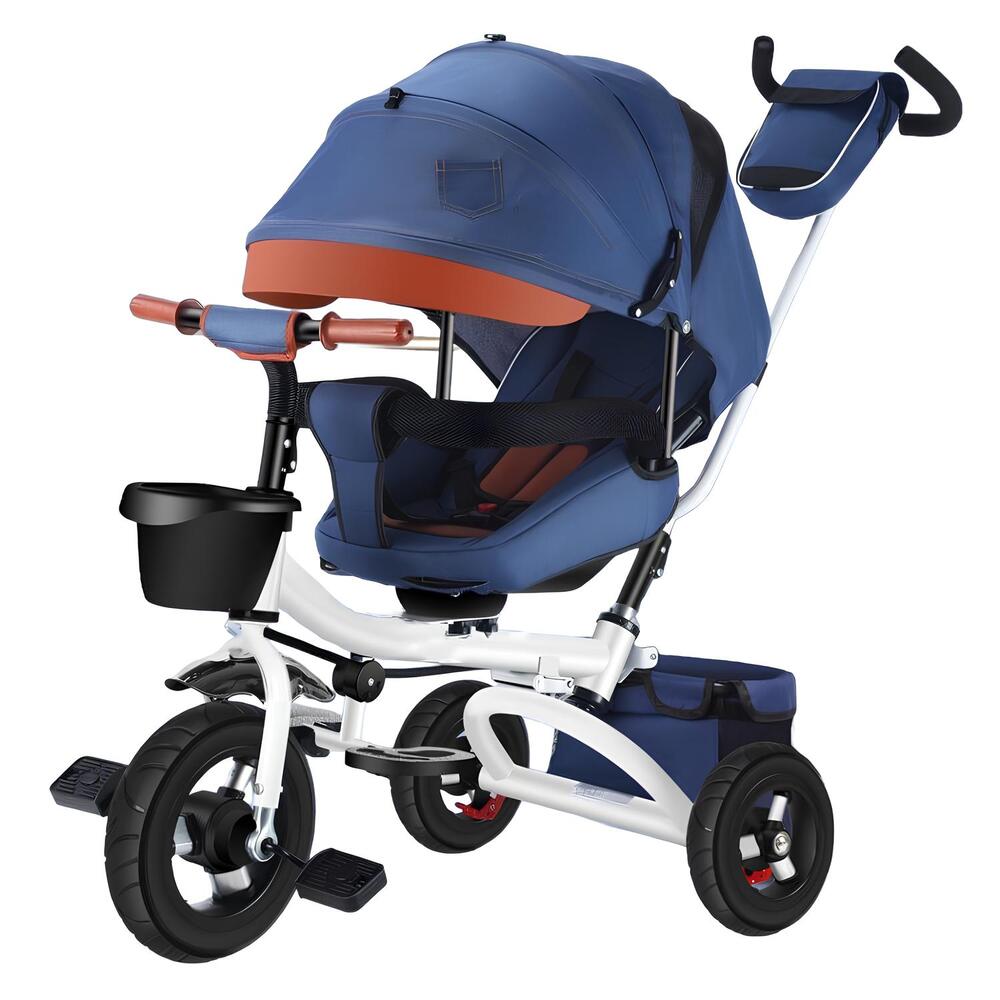 TRICICLO REVERSIBLE Y PLEGABLE CON ACCESORIOS AZUL LUBABYCAS - 1