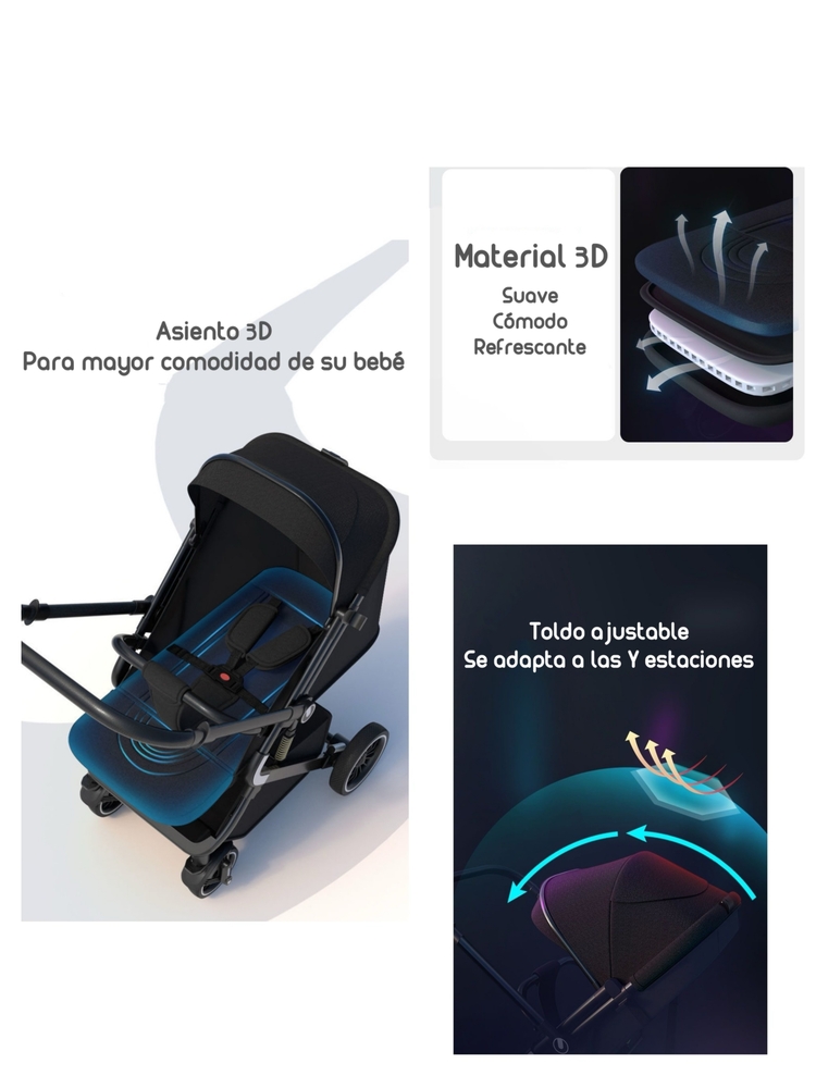 COCHE DE PASEO REVERSIBLE MULTIPOSICIONES LUBABYCAS MINNIE - 4
