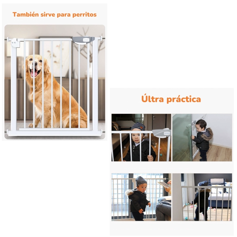 PUERTA SEGURIDAD REJA EXPANDIBLE PARA BEBE  77-92CM LUBABYCAS - 6