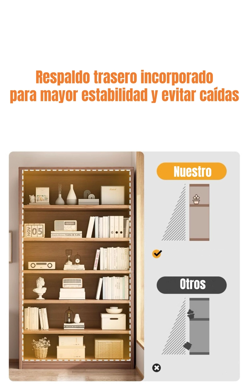 LIBRERO BIBLIOTECA ORGANIZADOR ESTANTE 100X180CM MONTE - 5