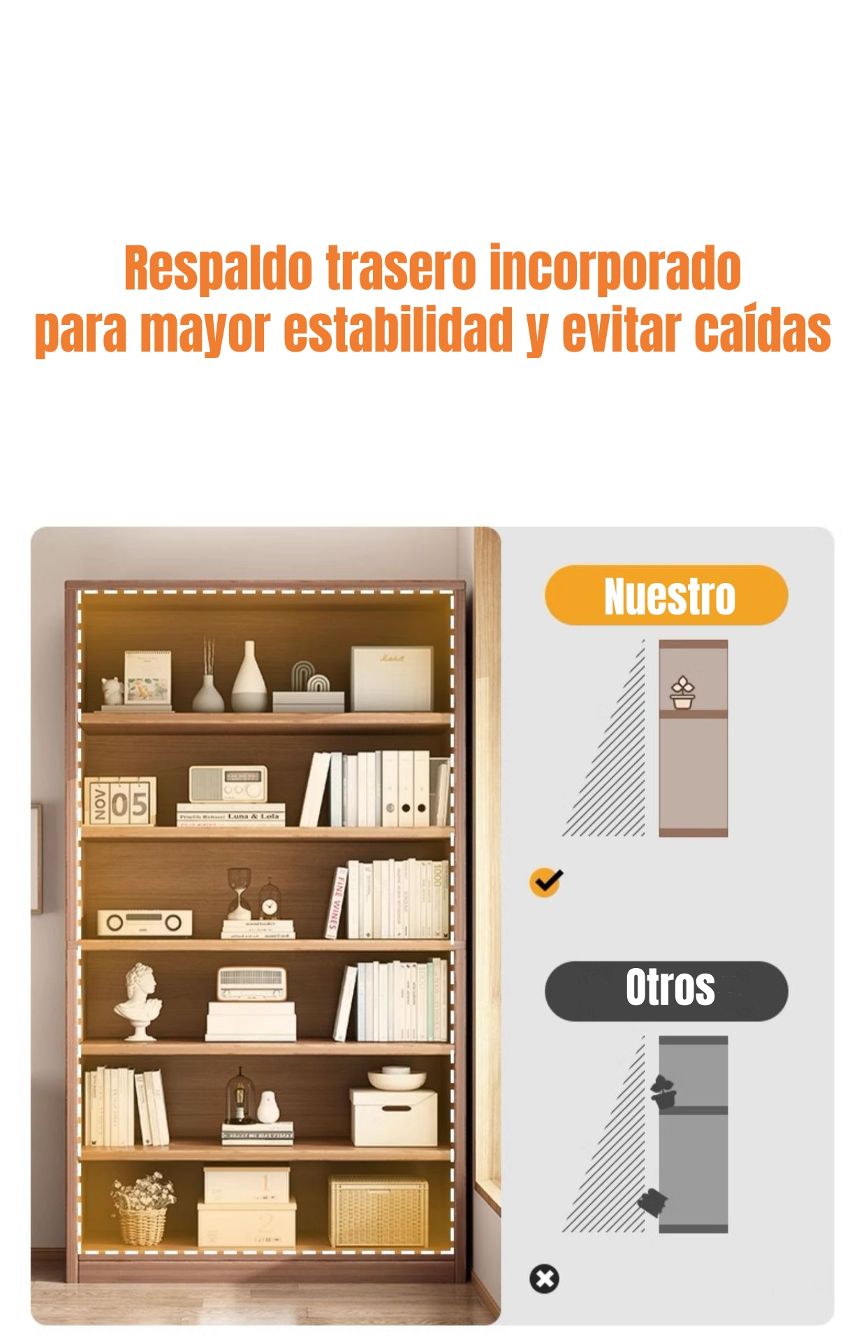 LIBRERO BIBLIOTECA ORGANIZADOR ESTANTE 100X180CM MONTE - 5