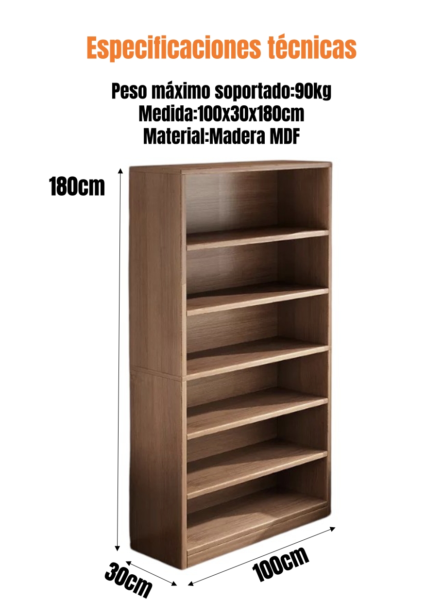 LIBRERO BIBLIOTECA ORGANIZADOR ESTANTE 100X180CM MONTE - 8