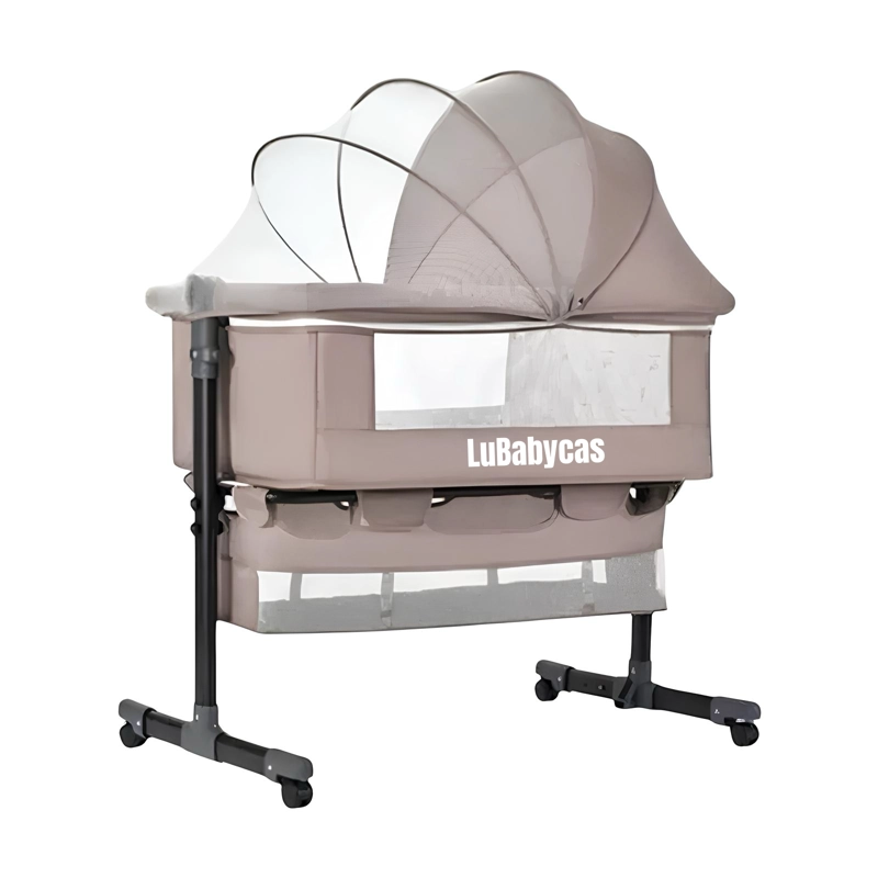 CUNA COLECHO ONE CON MOSQUITERO COLCHON CAFE LUBABYCAS - 1