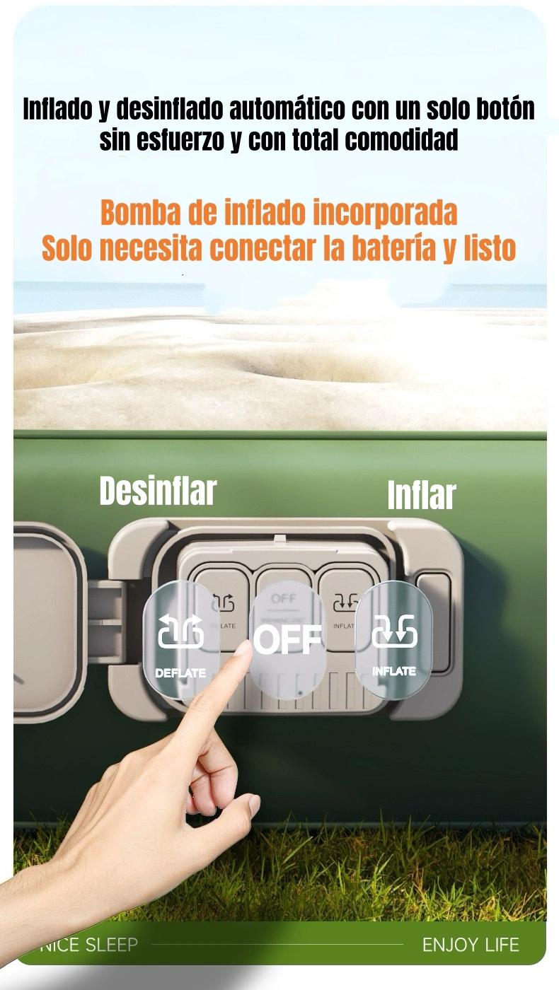 COLCHON CAMA INFLABLE ELE CTRICO CON COJIN BOLSO 2 PLAZAS - 4