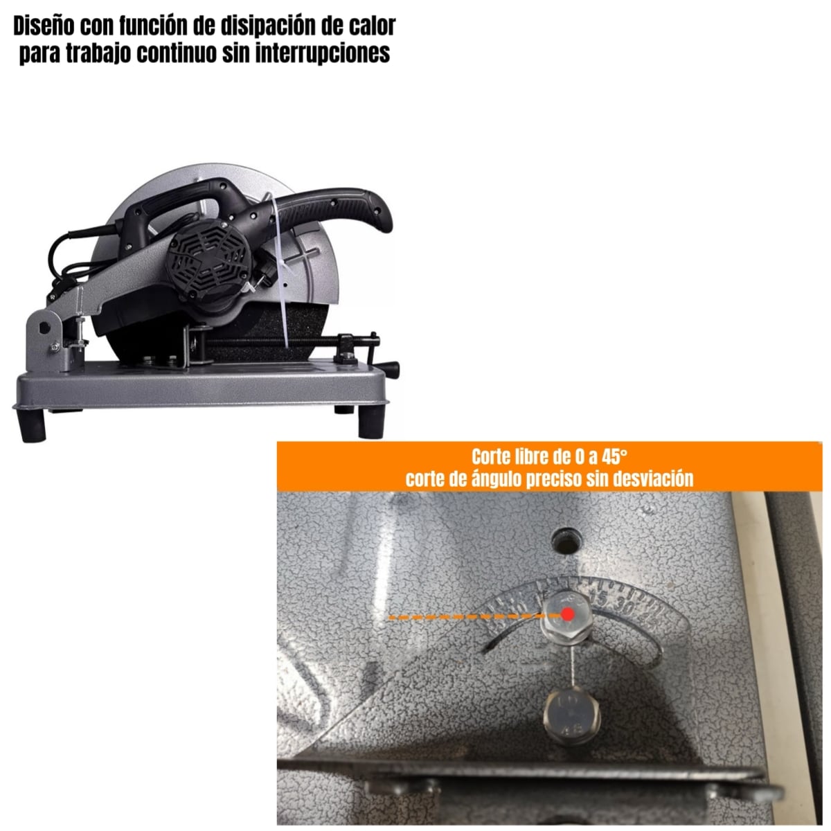 TRONZADORA INDUSTRIAL 14″ 2200W 3800RPM CON DISCO G02 GRIS - 6