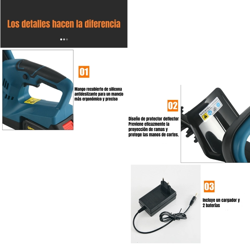 CORTASETOS ELE CTRICO INALAMBRICO 18' 800W CON 2 BATERIAS F03 - 7