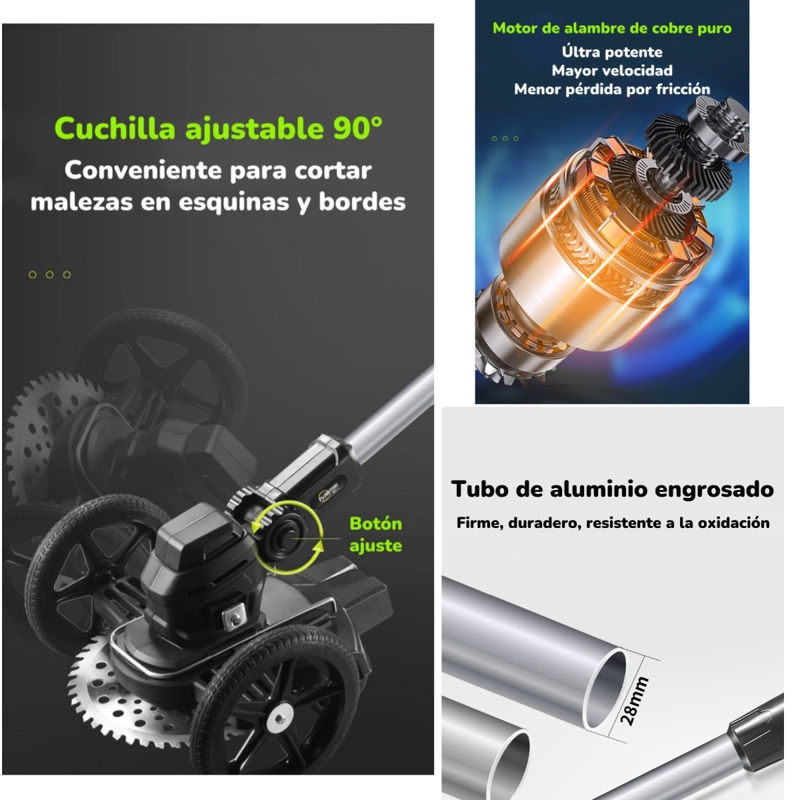 ORILLADORA DE PASTO ELE CTRICA 2 BATERIAS MAS ACCESORIOS A01 - 3