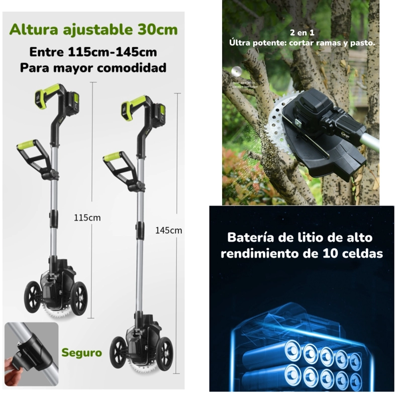 ORILLADORA DE PASTO ELE CTRICA 2 BATERIAS MAS ACCESORIOS A01 - 4