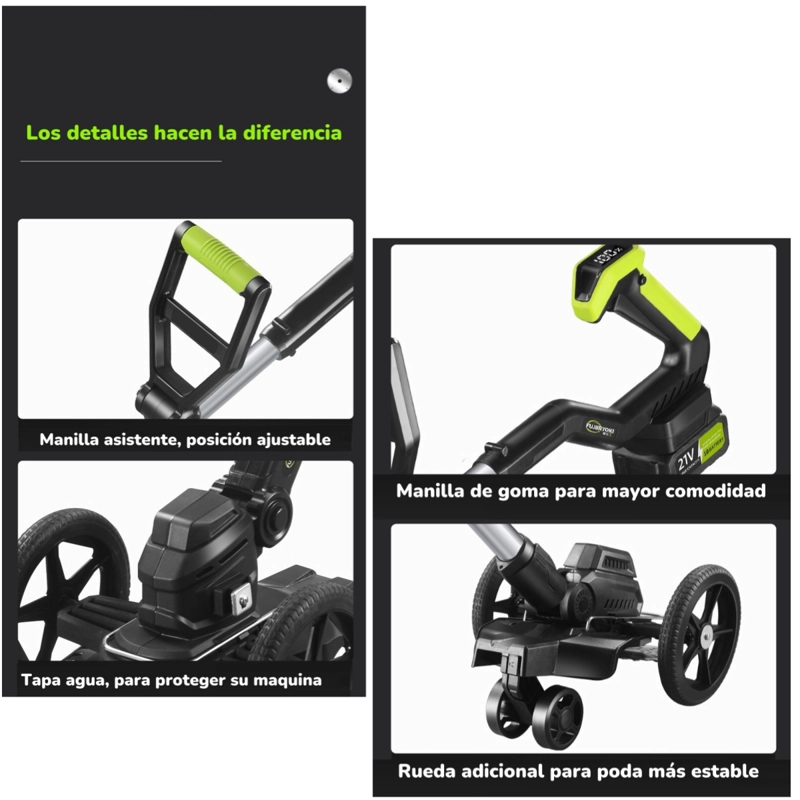 ORILLADORA DE PASTO ELE CTRICA 2 BATERIAS MAS ACCESORIOS A01 - 7