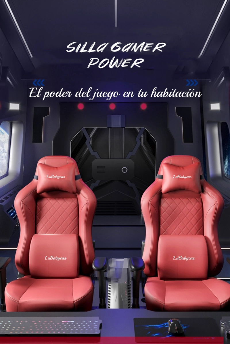 SILLA GAMER PREMIUM RECLINABLE CON REPOSAPIES POWER ROJA - 2