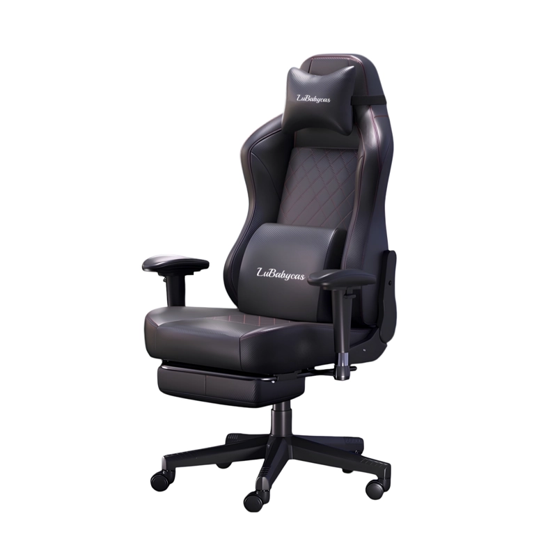 SILLA GAMER PREMIUM RECLINABLE CON REPOSAPIES POWER NEGRA - 1