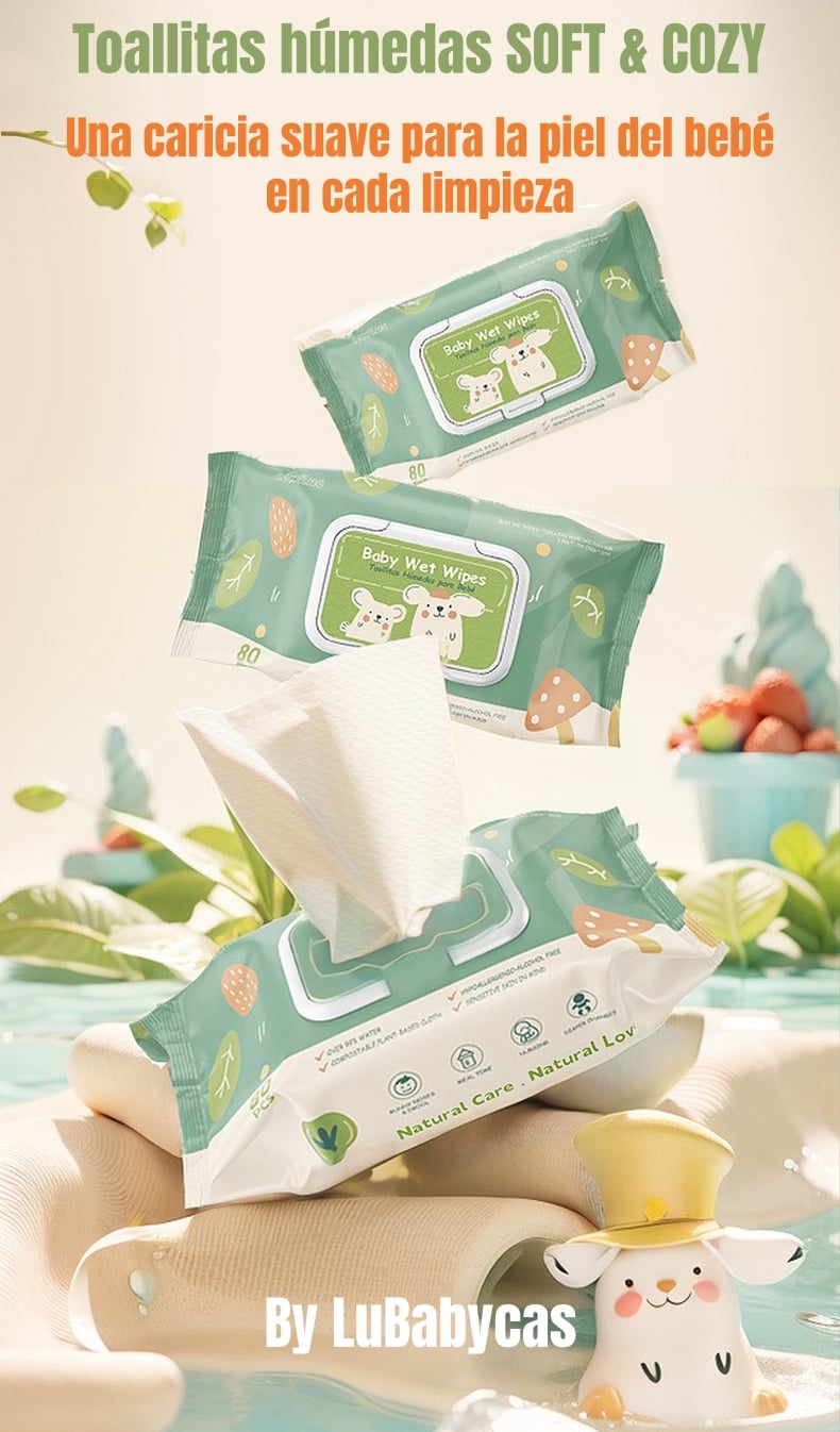TOALLITAS HUMEDAS CON TAPA PACK 2X80 UNIDADES LUBABYCAS - 2