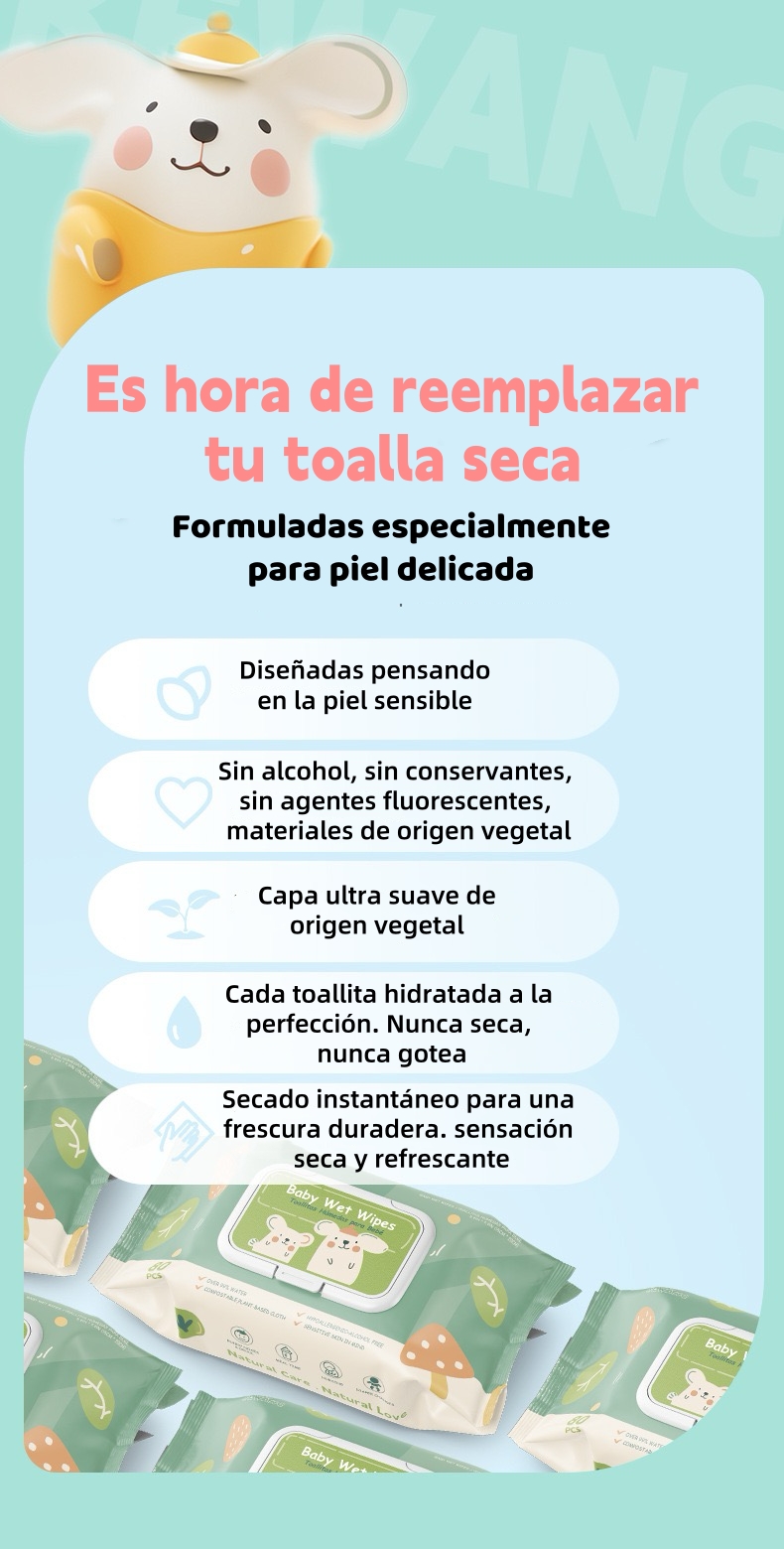 TOALLITAS HUMEDAS CON TAPA PACK 2X80 UNIDADES LUBABYCAS - 4