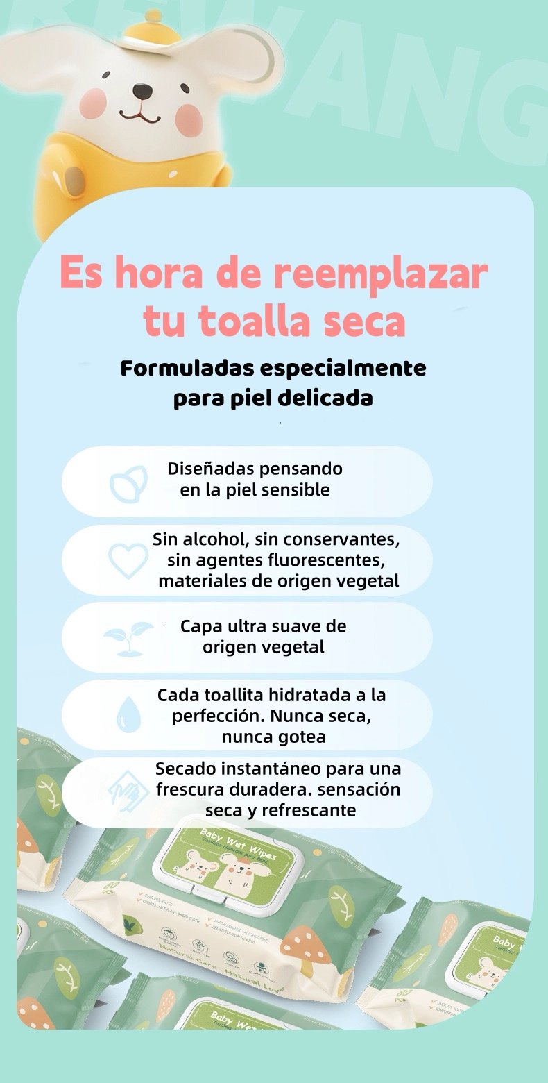 TOALLITAS HUMEDAS CON TAPA PACK 6X80 UNIDADES LUBABYCAS - 4