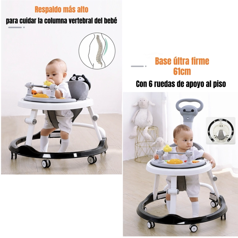 ANDADOR CAMINADOR 4 EN 1 AITA CON MANILLA LUBABYCAS GRIS - 5