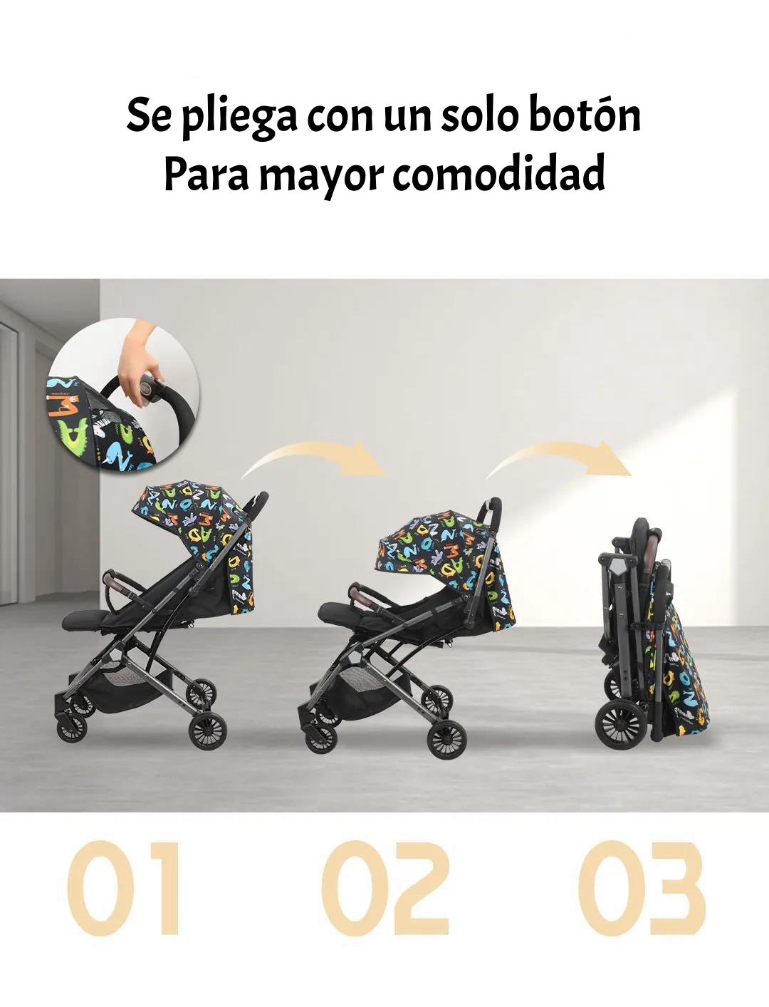 COCHE DE PASEO TIPO MALETA 0-3 AÑOS MILAN GRIS BY LUBABYCAS - 4
