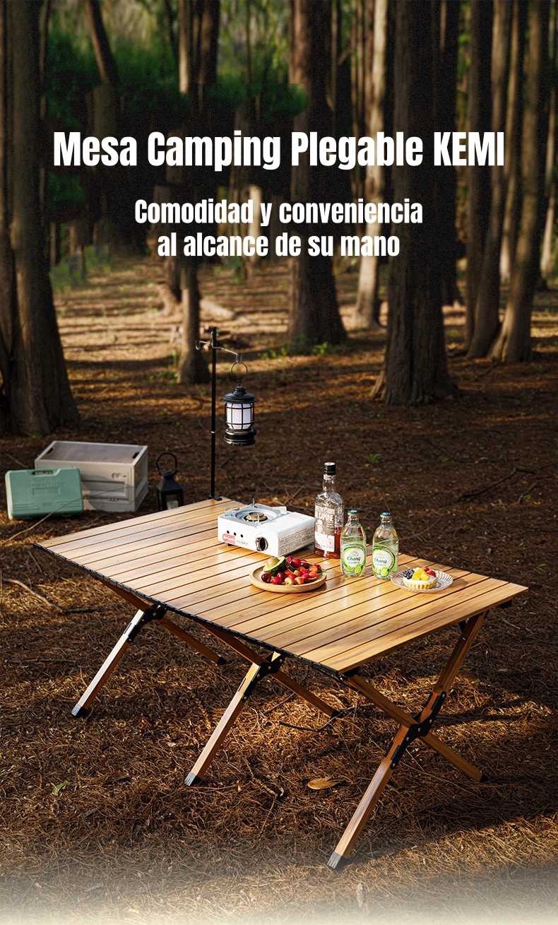 MESA DE CAMPING PLEGABLE IMPERMEABLE 90X61CM KEMI - 2