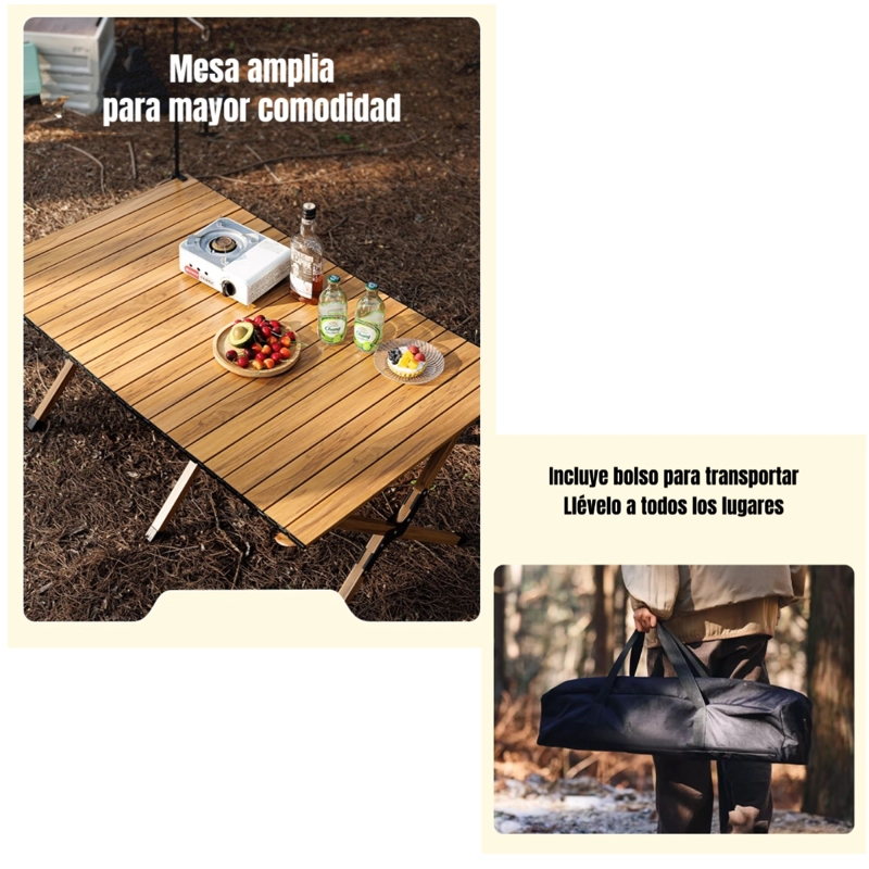 MESA DE CAMPING PLEGABLE IMPERMEABLE 90X61CM KEMI - 3