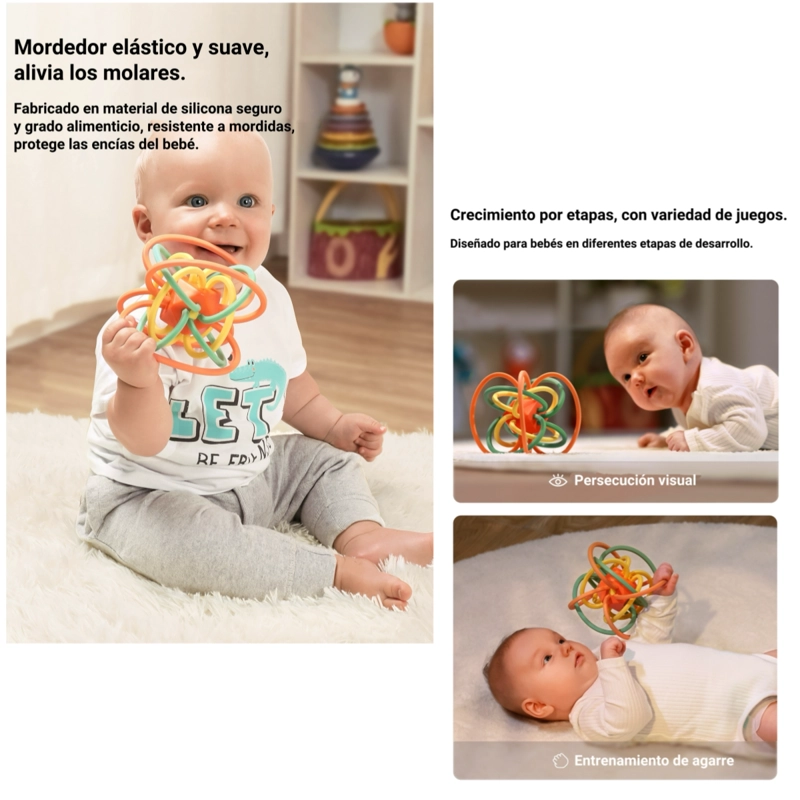 JUGUETE ESTIMULACION MORDEDOR SENSORIAL TM113 LUBABYCAS - 6