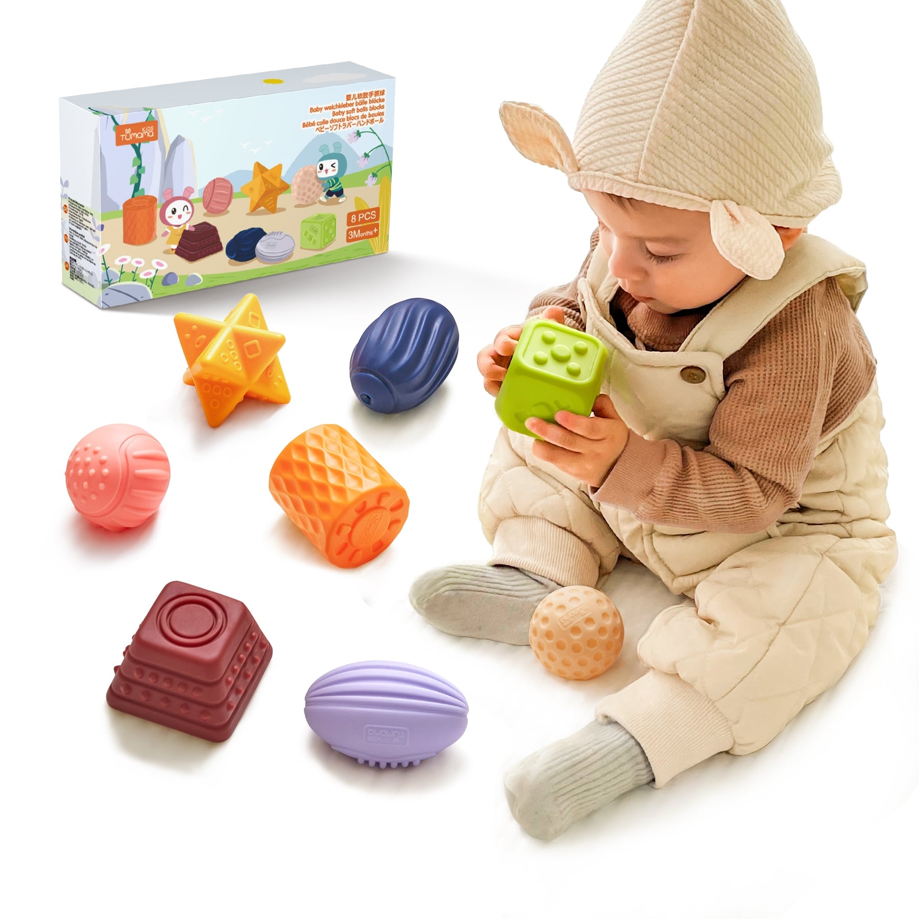 JUGUETE SENSORIAL BLOQUES PELOTAS MORDEDOR TM193 LUBABYCAS - 1