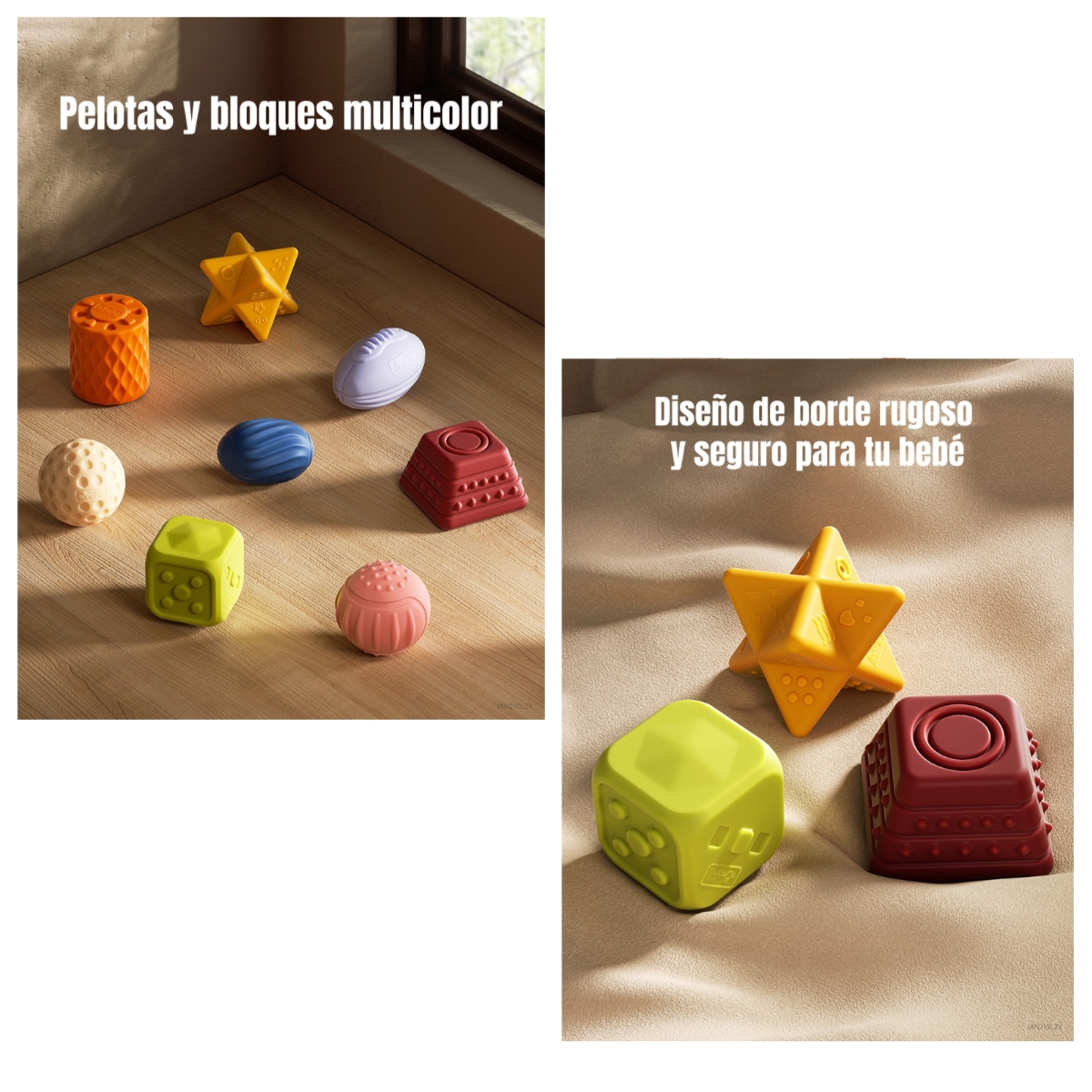 JUGUETE SENSORIAL BLOQUES PELOTAS MORDEDOR TM193 LUBABYCAS - 2