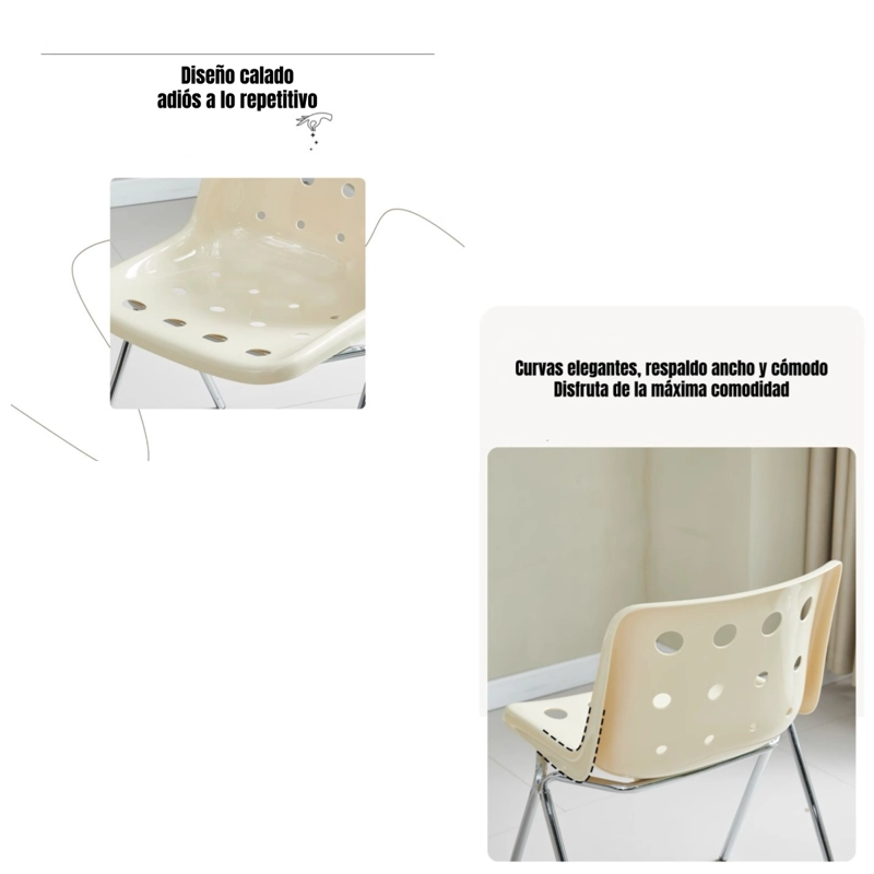 SET 4 SILLAS DE COMEDOR PP SWISS CREMA BY LUBABYCAS - 6