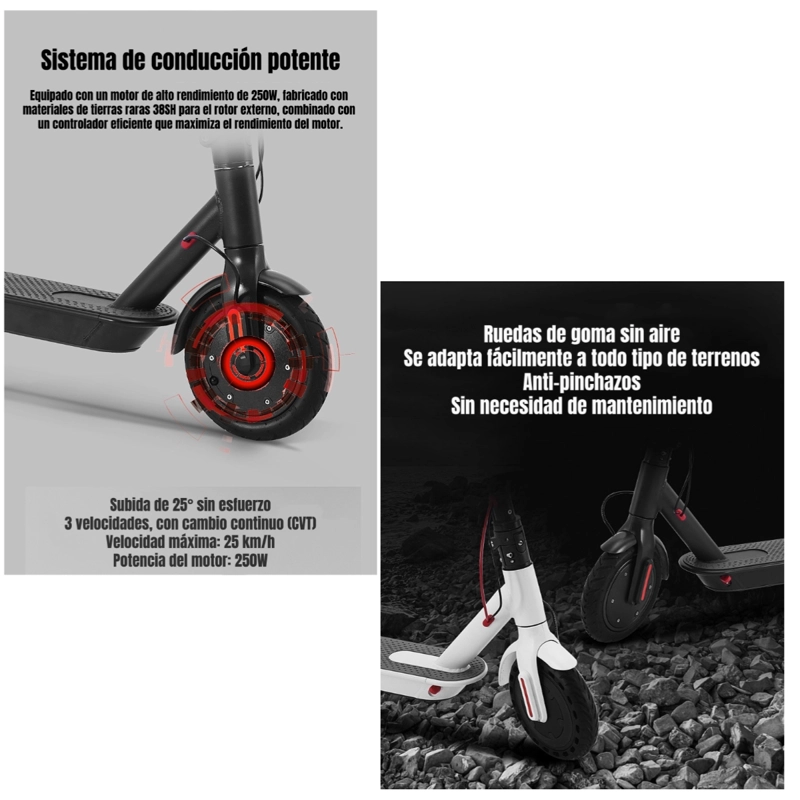 SCOOTER ADULTO ELE CTRICO CON APP PLEGABLE 30KM NEGRO SPEED - 6