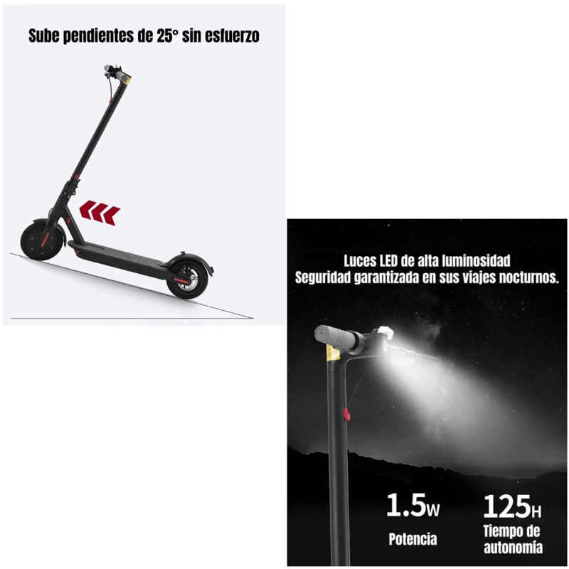SCOOTER ADULTO ELE CTRICO CON APP PLEGABLE 30KM NEGRO SPEED - 7