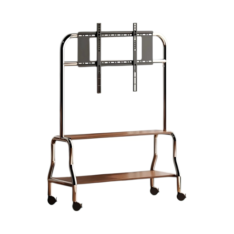SOPORTE TV RACK PEDESTAL 40”-75” RUEDAS DOBLE ALMACENAMIENTO - 1