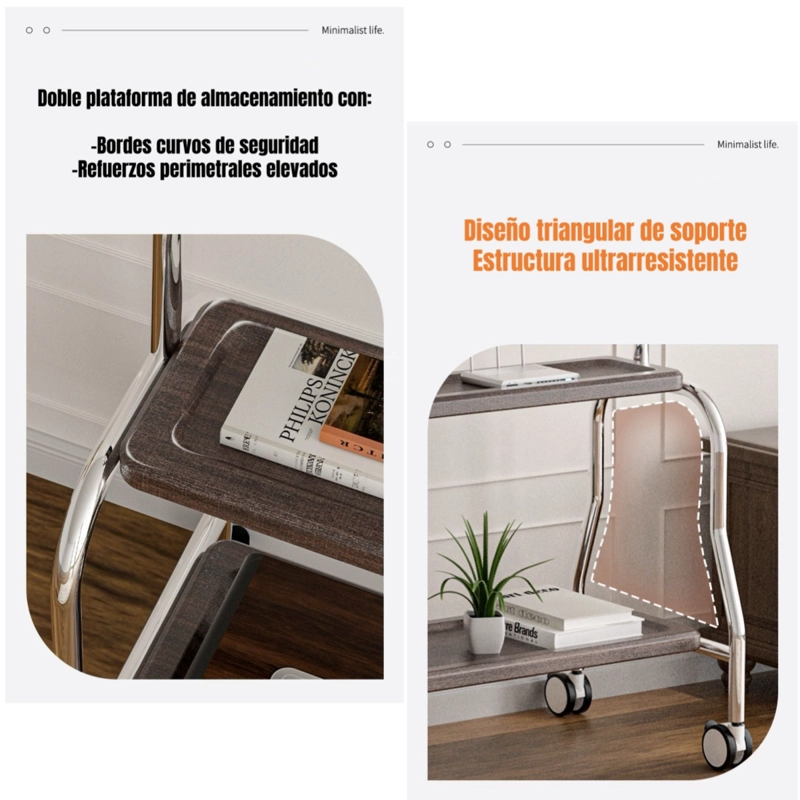 SOPORTE TV RACK PEDESTAL 40”-75” RUEDAS DOBLE ALMACENAMIENTO - 7