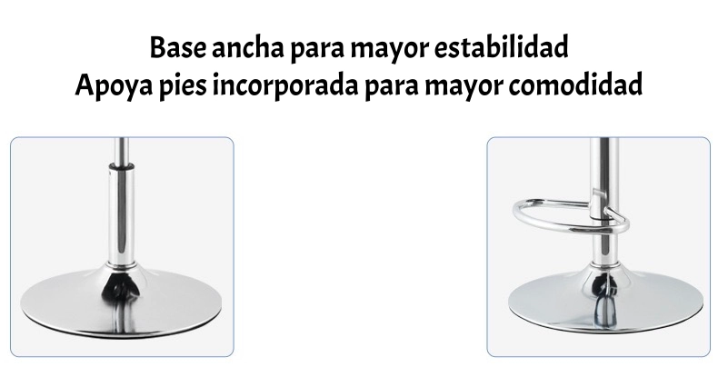 PACK 2 SILLAS PISO BAR EN COLOR NEGROS ALTURA REGULABLE CON RESPALDO - 7