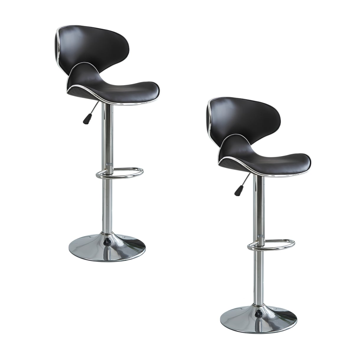 PACK 2 SILLAS PISO BAR PREMIUM NEGRAS ALTURA REGULABLE YC229 - 1