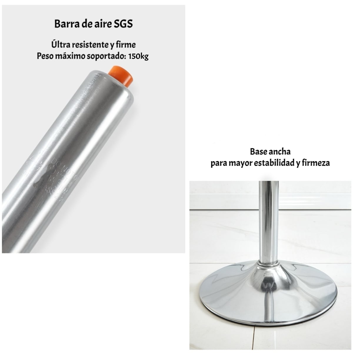 PACK 2 SILLAS PISO BAR PREMIUM NEGRAS ALTURA REGULABLE YC229 - 5