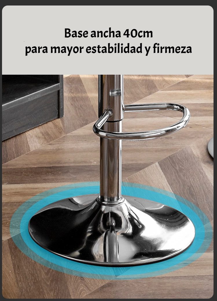 PACK 2 SILLAS PISO BAR NEGRA ALTURA REGULABLE ECOCUERO YC069 - 3