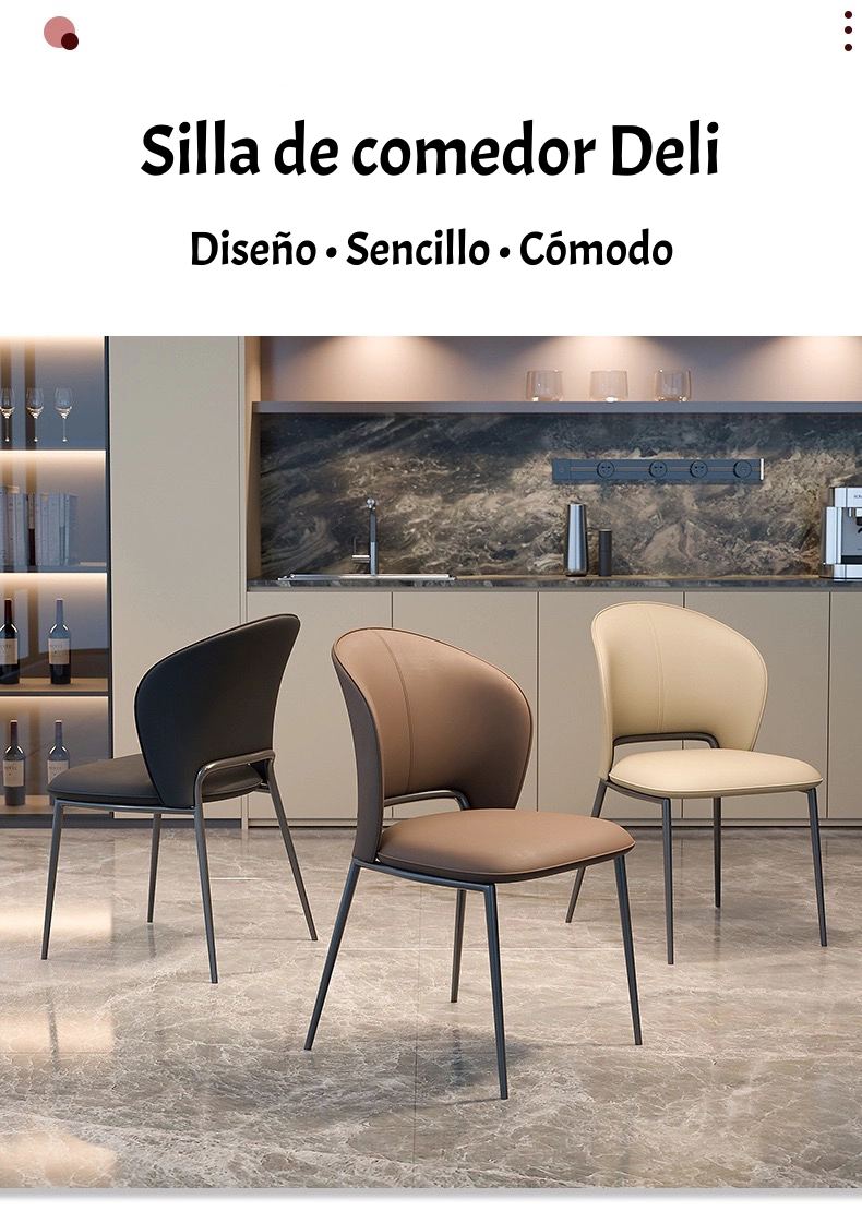 PACK 4 SILLAS DE COMEDOR PREMIUM ECOCUERO DELI BLANCAS - 2