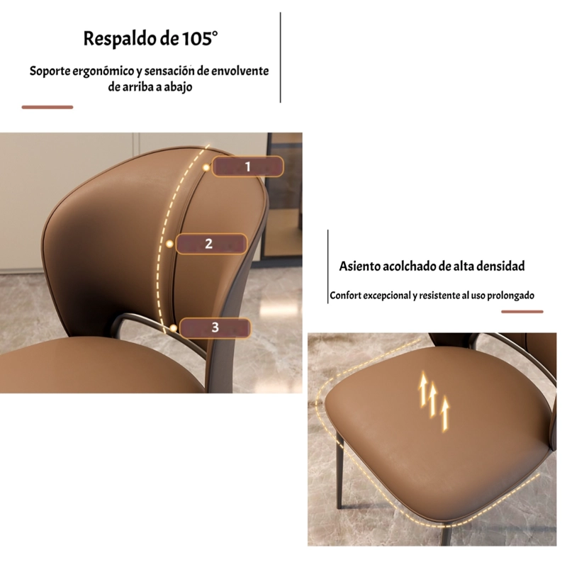 PACK 4 SILLAS DE COMEDOR PREMIUM ECOCUERO DELI BLANCAS - 4