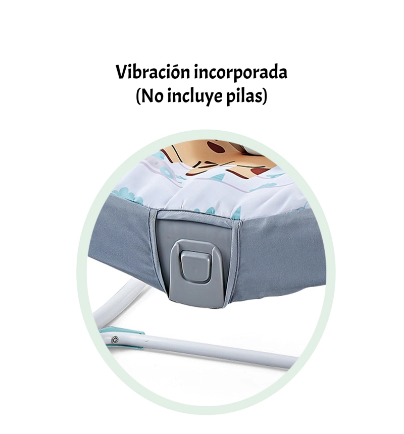 MECEDORA BEBE  SILLA NIDO MUSICAL VIBRACION AZUL LUBABYCAS - 4