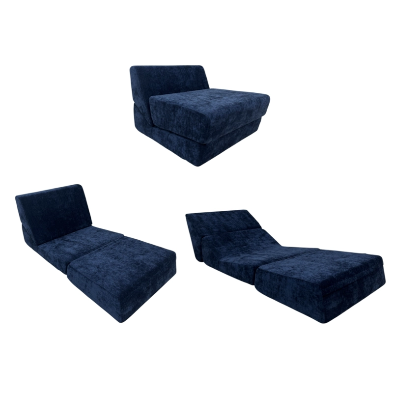 SILLON SOFA CAMA COMPRIMIDO CONVERTIBLE 3 EN 1 K04 AZUL - 1