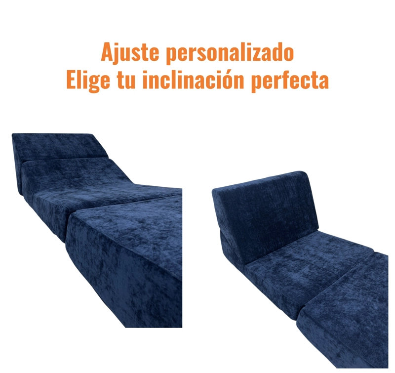 SILLON SOFA CAMA COMPRIMIDO CONVERTIBLE 3 EN 1 K04 AZUL - 4