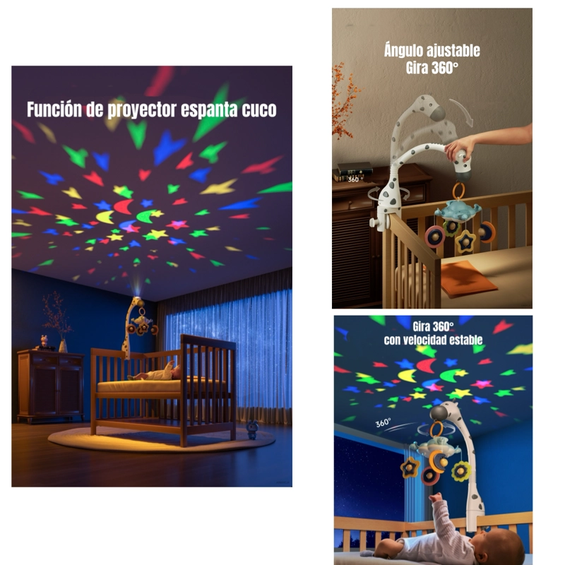 MOVIL Y PROYECTOR LUZ ESPANTA CUCO CONTROL TM177 LUBABYCAS - 4
