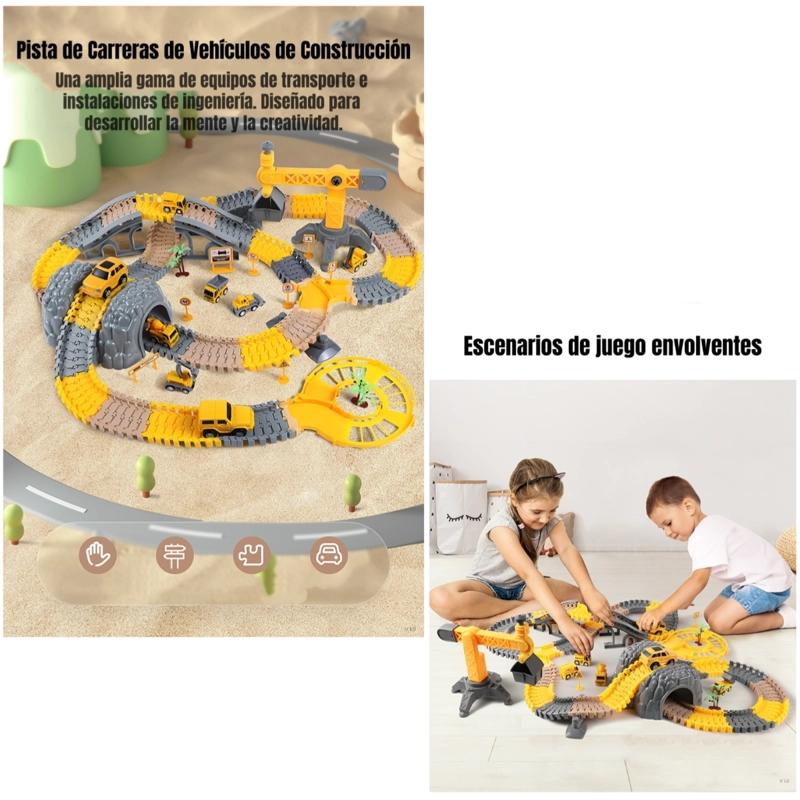 JUGUETE AUTOPISTA ELE CTRICA 249 PIEZAS TM208 LUBABYCAS - 2