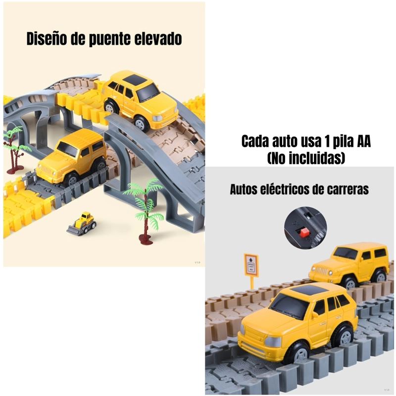 JUGUETE AUTOPISTA ELE CTRICA 249 PIEZAS TM208 LUBABYCAS - 4