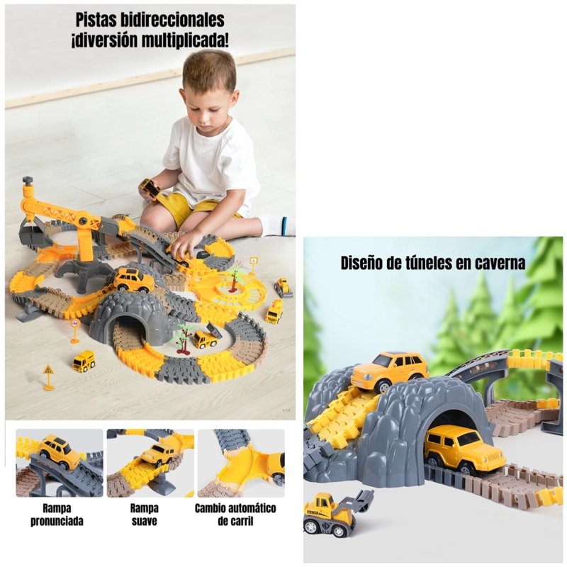 JUGUETE AUTOPISTA ELE CTRICA 249 PIEZAS TM208 LUBABYCAS - 5