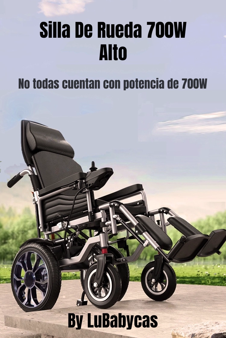 SILLA DE RUEDAS ELE CTRICA 700W 18KM PLEGABLE ALTO LUBABYCAS - 2