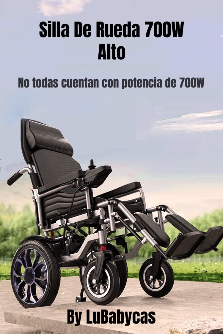 SILLA DE RUEDAS ELE CTRICA 700W 18KM PLEGABLE ALTO LUBABYCAS - 2