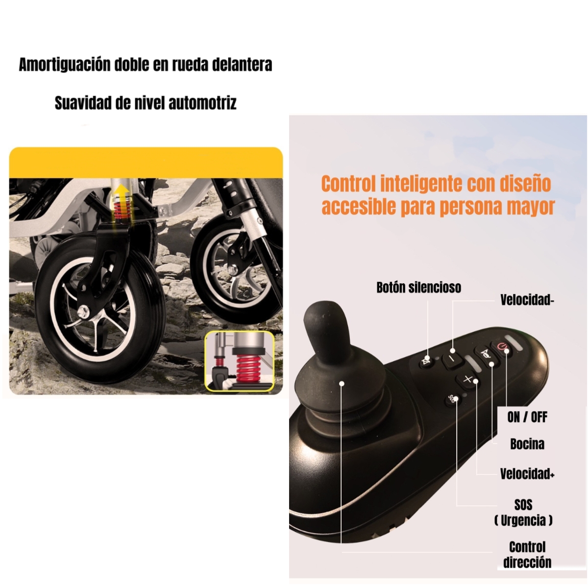 SILLA DE RUEDAS ELE CTRICA 700W 18KM PLEGABLE ALTO LUBABYCAS - 5