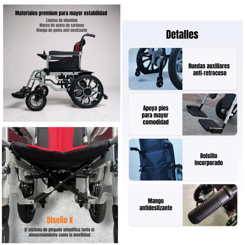 SILLA DE RUEDAS ELE CTRICA PLEGABLE 700W 18KM EDI LUBABYCAS - 5