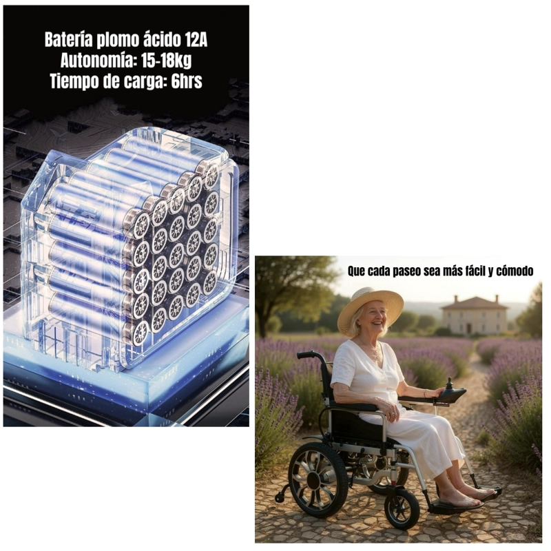 SILLA DE RUEDAS ELE CTRICA PLEGABLE 700W 18KM EDI LUBABYCAS - 7