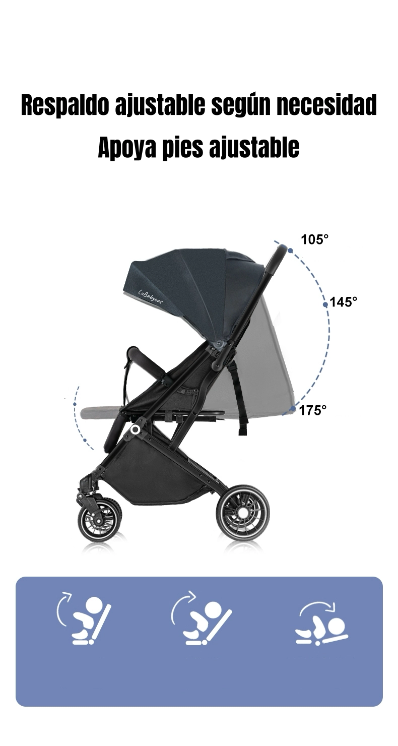 COCHE DE PASEO MALETA COMPACTO 0-3 AÑOS TOUR ROSA LUBABYCAS - 4